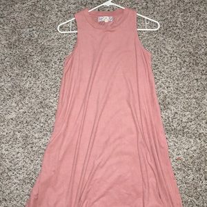 Suede texture mid length dress